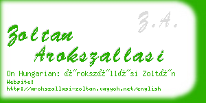 zoltan arokszallasi business card
